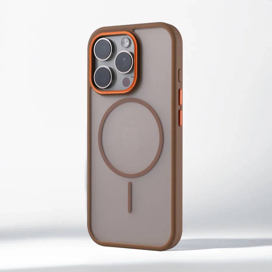 Luxury Matte Translucent MagSafe Case — Shockproof Wireless Charging Cover for iPhone 12–17 Pro/Max/Plus