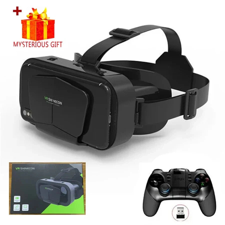 Shinecon 3D VR Headset – Virtual Reality Glasses with Helmet Lenses for Smartphones