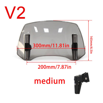 Universal Motorcycle Windshield Extension – Adjustable Clamp-On Wind Deflector Spoiler for BMW, Kawasaki, Yamaha, Honda & Suzuki Bikes