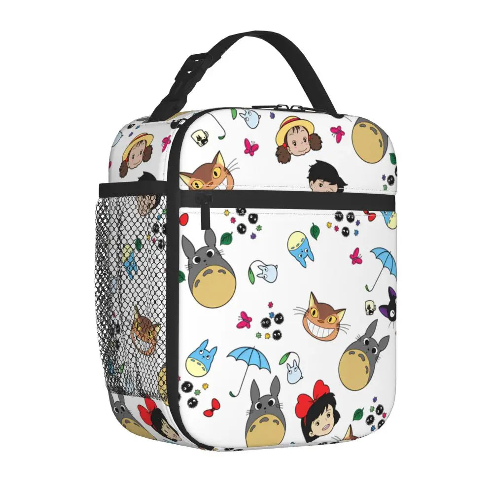 Totoro Miyazaki Anime Insulated Lunch Tote Bag – Portable Thermal Cooler for School & Office