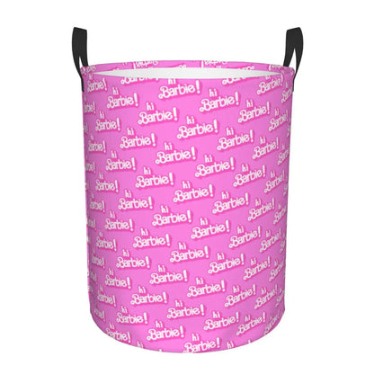Custom Barbie Logo Laundry Basket – Collapsible Large Capacity Clothes Storage Bin, Disney Baby Hamper
