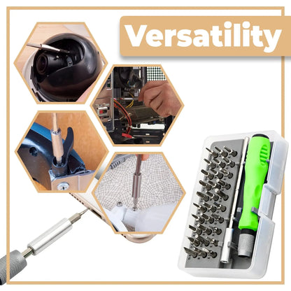Mini 32-in-1 Precision Screwdriver Set – Magnetic Phillips Bits, Multifunctional Hand Tool Kit for Phone, Watch, Glasses & PC Repair