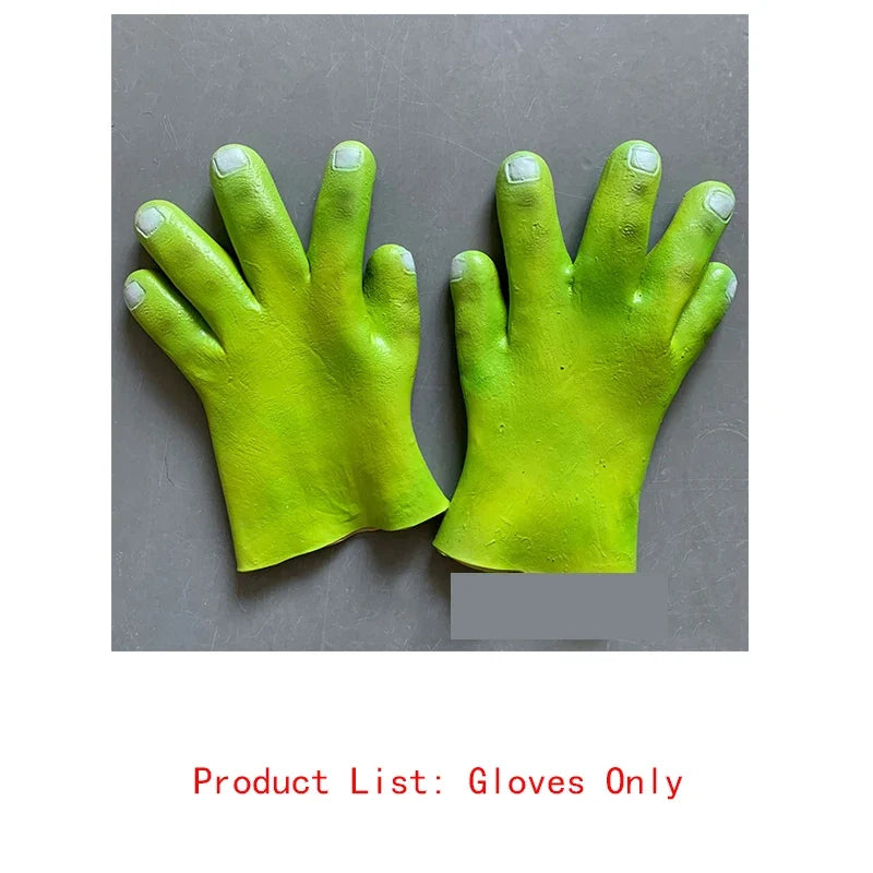 Shrek Green Monster Costume Set - Latex Mask, Headset & Gloves for Halloween Parties & Cosplay