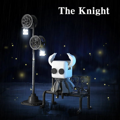 370PCS Hollow Knight Building Blocks Set – Ghost Model with Street Lighting, DIY Educational Toy for Kids