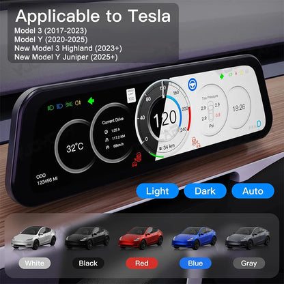 Gen 2 9.6" Instrument Display for Tesla Model 3 & Y – Blind Spot Reminder with OTA Upgrade, Juniper Dashboard