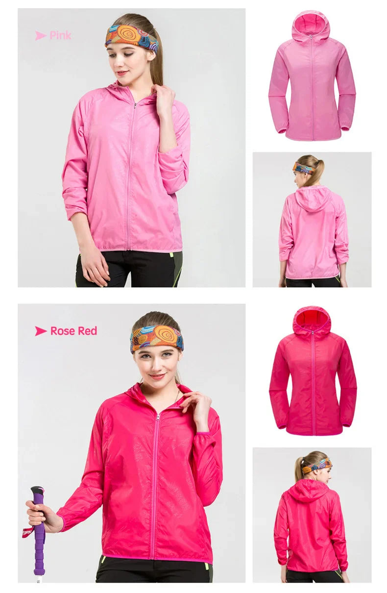 Unisex Waterproof Camping Jacket — Men & Women Windbreaker, Raincoat for Hiking, Climbing, and Sun Protection