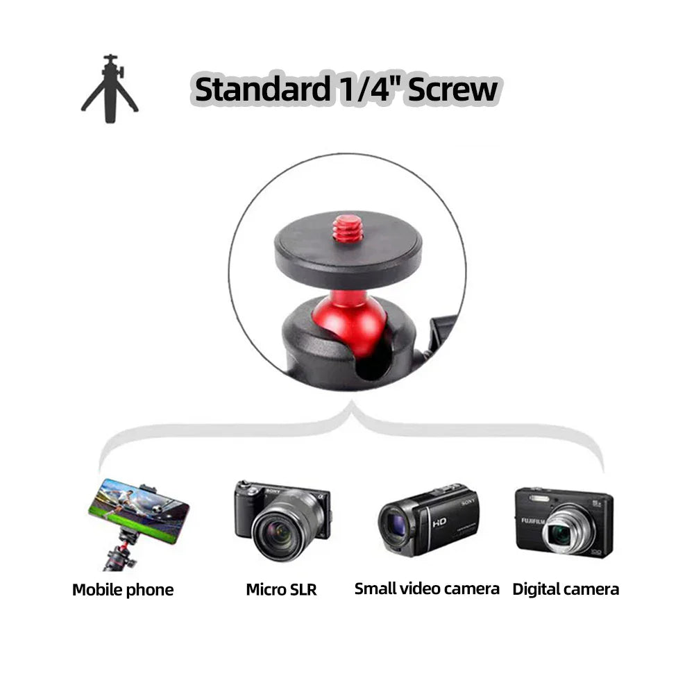 Extendable Mini Camera Tripod with 360° Ball Head - Portable Vlog Travel Selfie Stick Handle for GoPro, Insta360, DJI, SLR