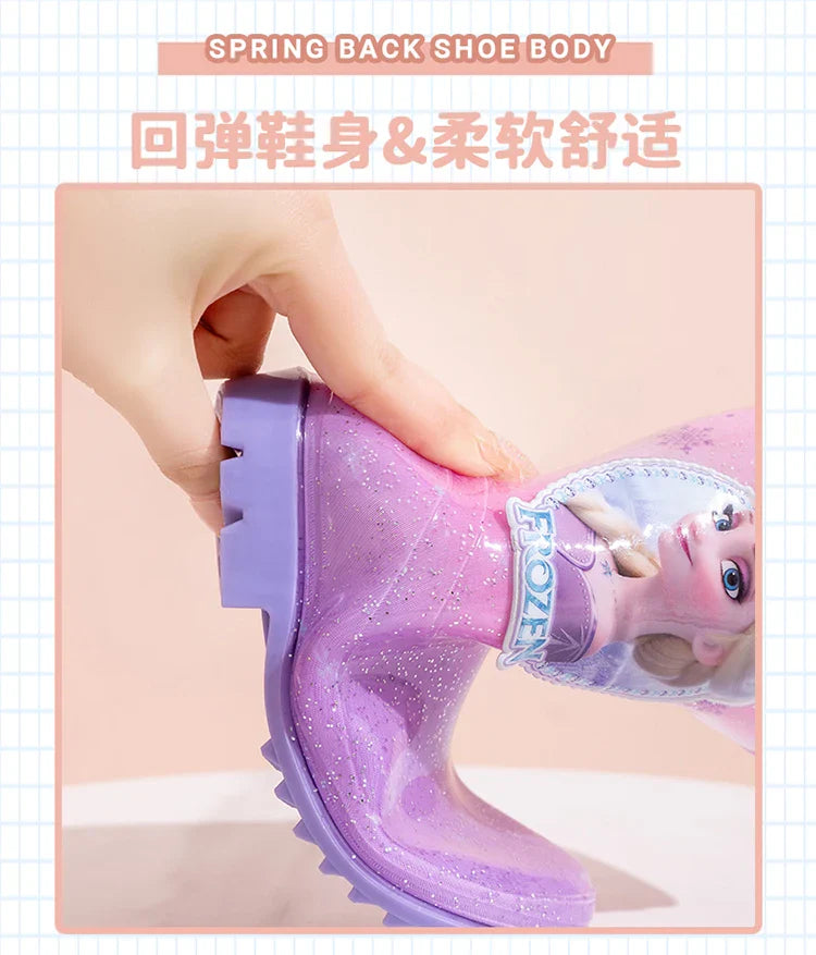New Children's Rain Shoes – Princess Elsa Cute Non-Slip Rain Boots for Girls