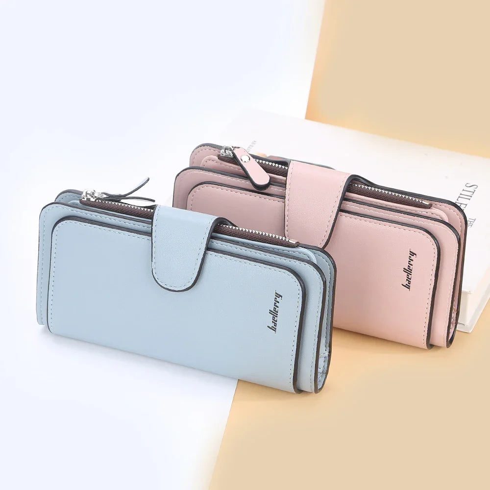 2024 Women’s Long Wallet – Custom Name Engraving, 15 Card Holders & Zippered Classic Purse