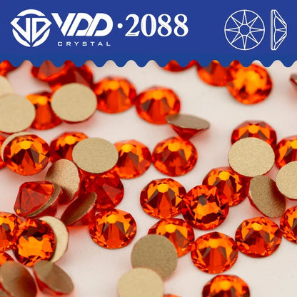VDD AAAAA Crystal Flatback Rhinestones - SS16-SS30 16-Cut Gems for DIY Crafts & Nail Art Decoration