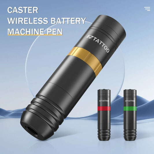 EZ Caster Wireless Rotary Tattoo Machine Pen – Battery Powered with 1500mAh Portable Power Pack and LED Display