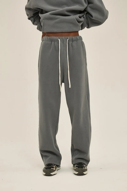Straight-Lined Solid Color Cashmere Sweatpants – Soft Cozy Lounge Pants