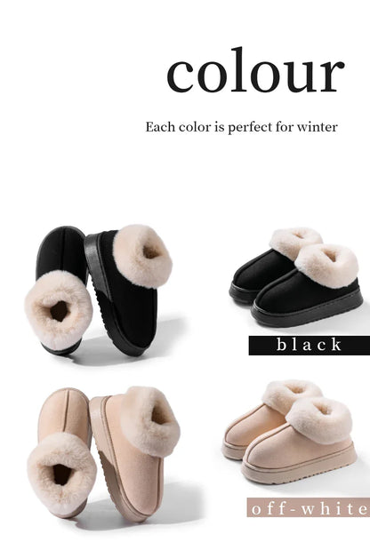 2024 Women's Fashion Snow Boots – Fluffy Plush Faux Fur Winter Slippers, Cozy Indoor Shoes for Men & Women