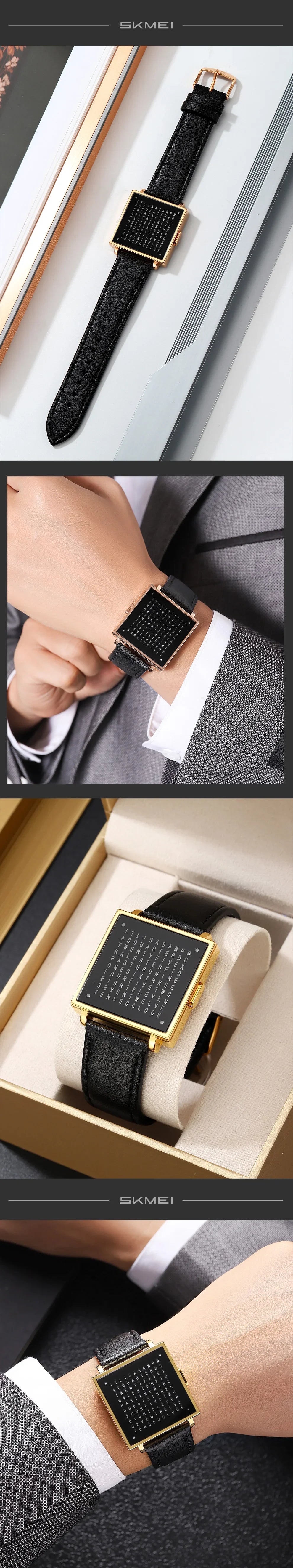SKMEI 2388 Luxury Digital LED Watch for Men – Waterproof, Date Display, Leather Strap Wristwatch