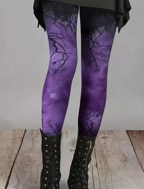 Women's Halloween Skeleton 3D Print Leggings - Stretchy Workout Yoga Pants, Slim Fit Fashion Tights