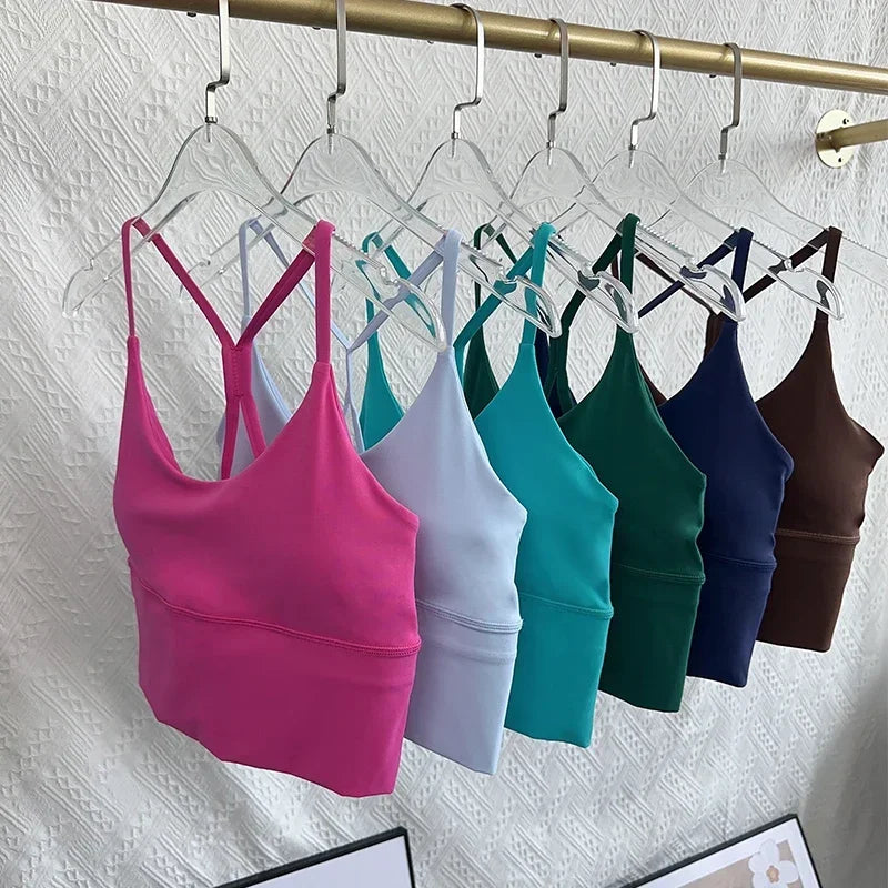 Women’s Sexy Crossback Yoga Crop Top — Breathable, Shockproof Fitness & Running Sports Vest