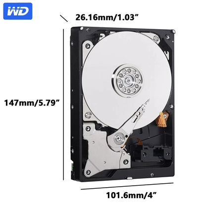 Western Digital WD Blue 4TB/6TB/3TB/2TB 3.5" SATA III Hard Drive – Desktop & Monitoring Storage Solution