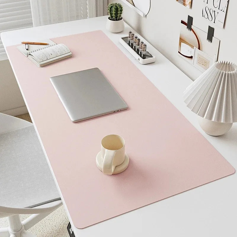 PU Leather Desk Mouse Pad – Waterproof Non-Slip Gaming & Office Keyboard Mat, Solid Color Computer Desk Mat Protector