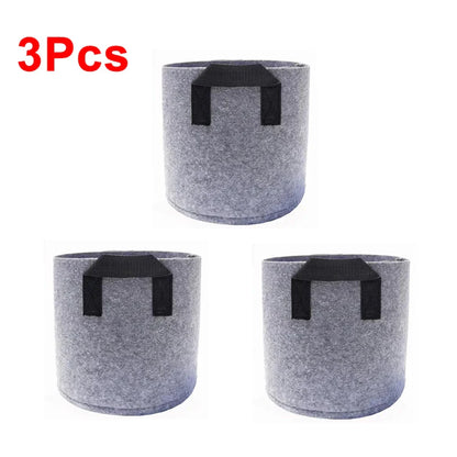 Vegetable/Flower Grow Bags – 1-5 Pcs, 1-12 Gallons Non-Woven Aeration Fabric Pots with Handles