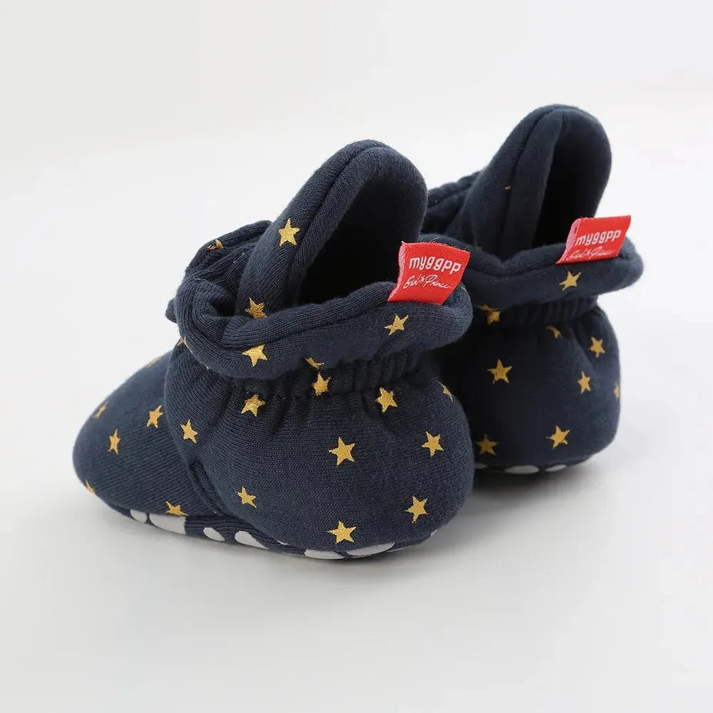 Meckior Baby Socks Shoes – Star Toddler First Walkers Booties, Soft Cotton Anti-Slip Shoes for Boys and Girls
