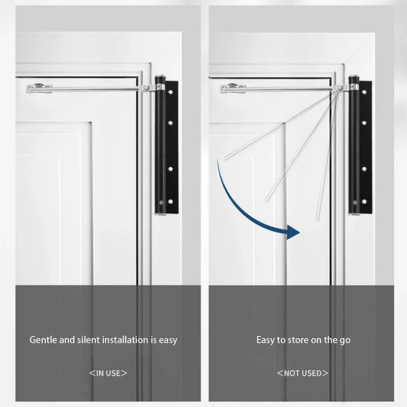Lightweight Stainless Steel Automatic Door Closer – Quiet Residential Use with Screw Accessories