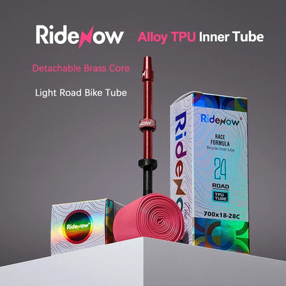 Ridenow Metal Nozzle TPU Inner Tube – External Thread, 700x18-32c Road Bike Inner Tire