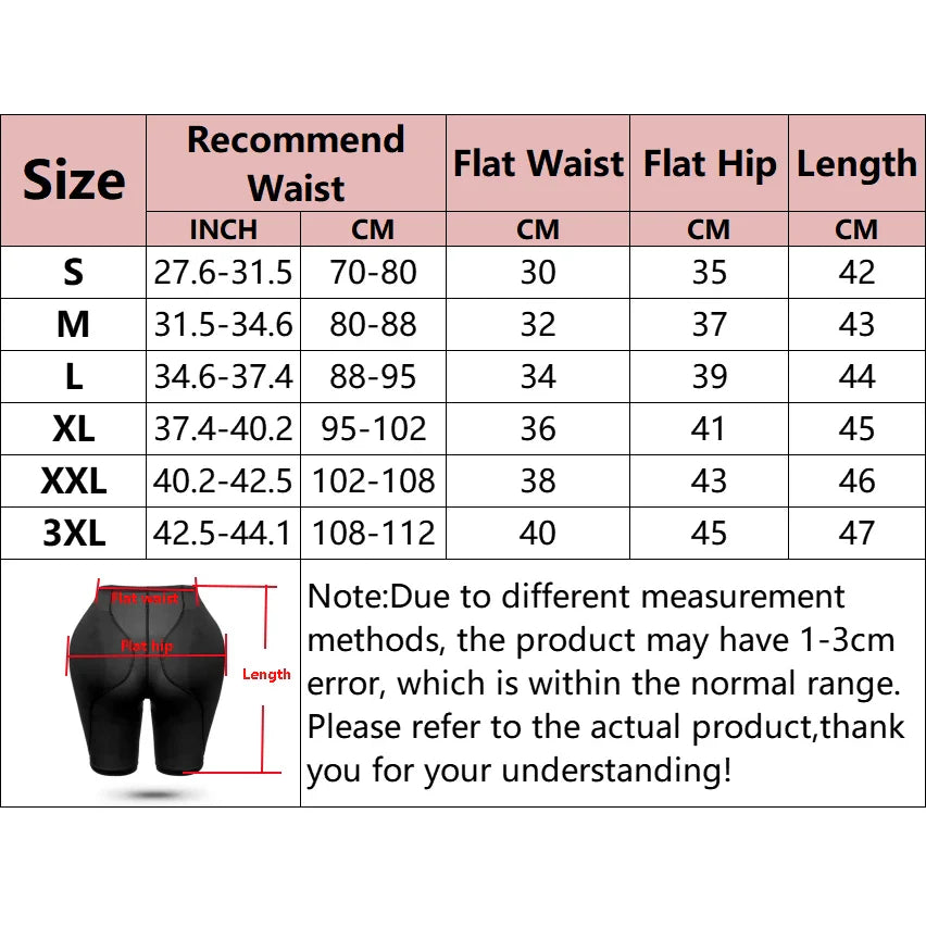 Women’s Butt Lifter Shapewear Panties – Padded Hip Enhancer Body Shaper Push-Up Underwear