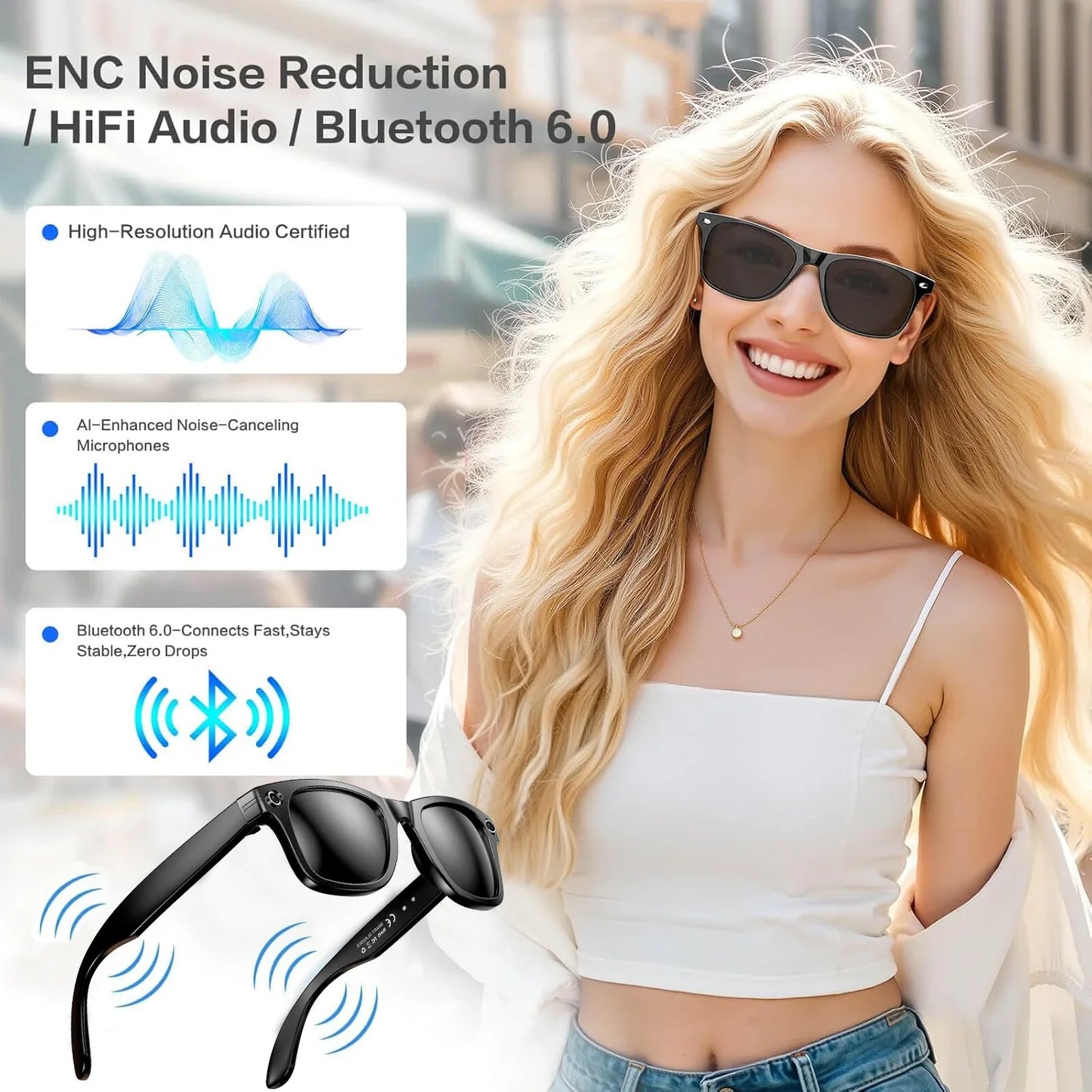 800W AI Smart Camera Glasses for Men – Color-Changing Smart Sunglasses with Translation, Photo & Video Recording, Waterproof Call Eyewear