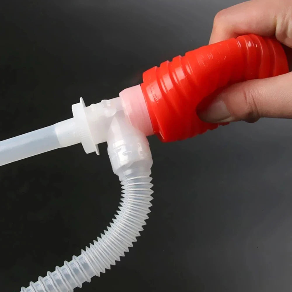 Manual Fuel Pump for Car & Truck - Gasoline, Diesel Transfer Siphon Pump with Funnel & Suction Cup