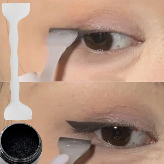 Waterproof Simple Eyeliner Stamp - Long-Lasting Double-Ended Lash Template with Ink, Black Eye Liner for Beginners