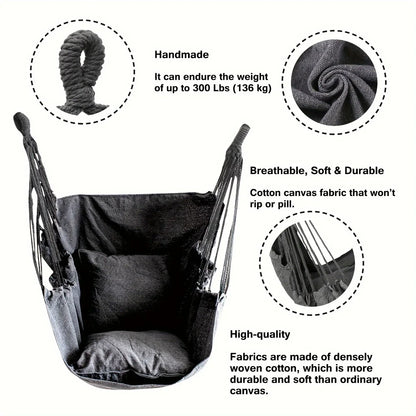 Leisure Fabric Hammock Chair – Outdoor Swing Dormitory Anti-Rollover with Storage Bag