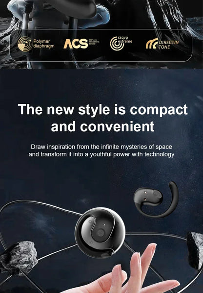 OWS Wireless Bluetooth Headphones — Smart Touch Sports Earbuds, HiFi Stereo, Waterproof with Mic for Phone