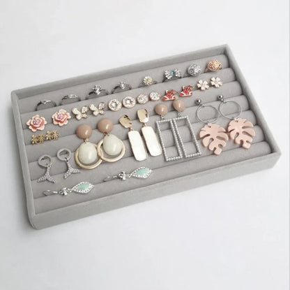Jewelry Storage Box Organizer – Multi-Compartment Necklace, Ring, Earrings & Brooch Display Drawer Tray