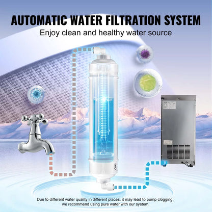 VEVOR Commercial Ice Maker – 100LB/24H, 45 Ice Cubes in 12-15 Mins, Freestanding with LED Display