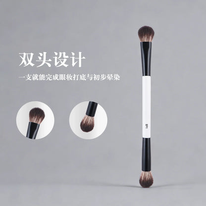 Dual-Ended Foundation Makeup Brush - F1 Blush, F2 Contour & F4 Powder Brush Set with Box