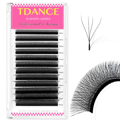 TDANCE 3D–6D Premade Fan Eyelash Extensions – W Style Faux Mink Natural Soft Volume Bloom Lashes