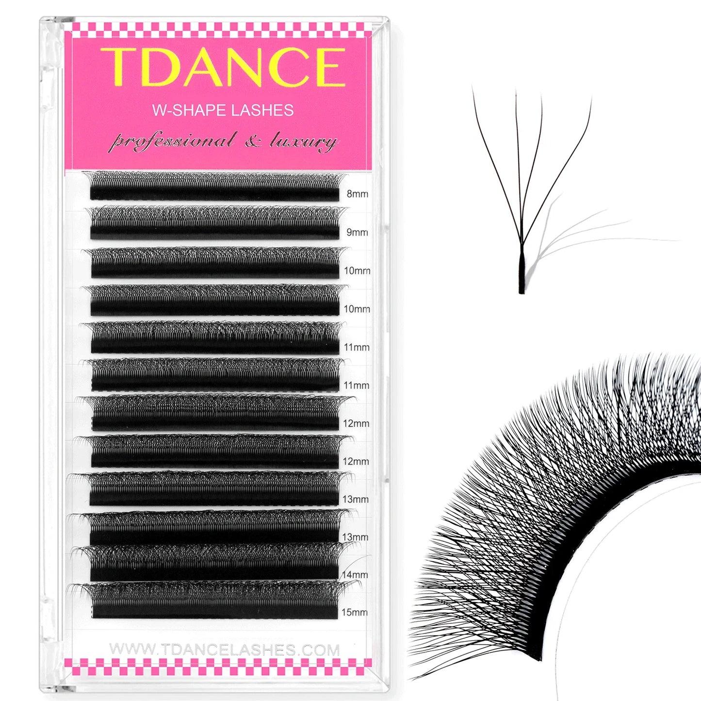 TDANCE 3D–6D Premade Fan Eyelash Extensions – W Style Faux Mink Soft Bloom Automatic Flowering Volume Lashes for Natural Salon-Quality Look