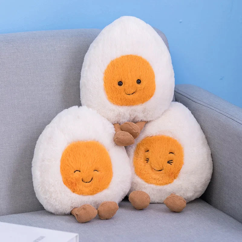 New Cartoon Egg Stuffed Toy – Breakfast Bread & Toast Plush Doll, Fun Pillow for Baby Comfort & Xmas Gifts