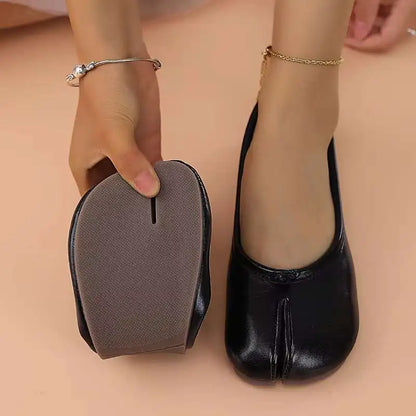 2026 Women’s Split-Toe Tabi Flats – Soft Leather Slip-On Ballet Shoes, Comfortable Casual Everyday Flat Shoes for Ladies