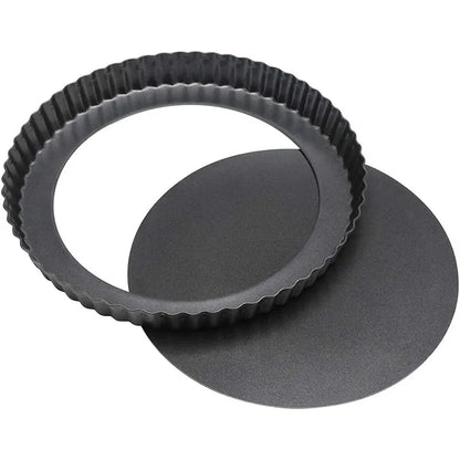 20–30cm Non-Stick Fluted Tart & Quiche Pan – Round Heavy-Duty Baking Mold with Removable Bottom for Pie, Pizza & Cake