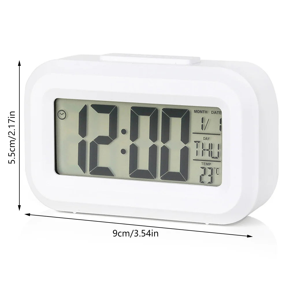 LED Digital Alarm Clock - Electronic Screen Desktop Table Clock with Backlight, Snooze, and Calendar for Home and Office