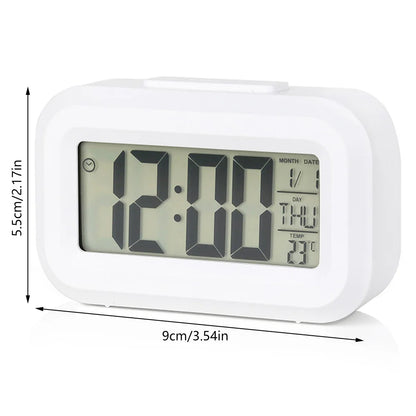 LED Digital Alarm Clock - Electronic Screen Desktop Table Clock with Backlight, Snooze, and Calendar for Home and Office