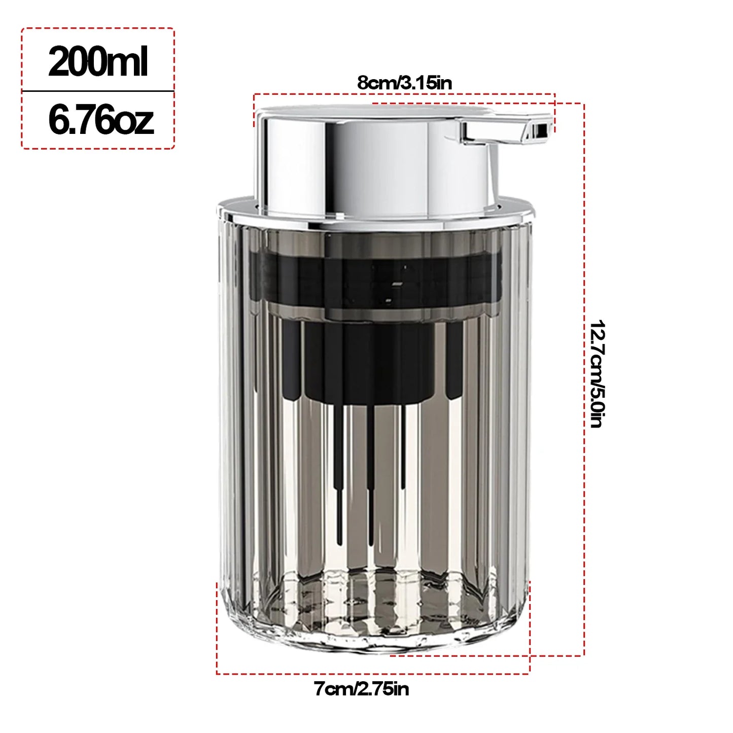 Push-Type Hands Foaming Soap Dispenser - Refillable Liquid Soap Mousse Bottle for Bathroom/Kitchen