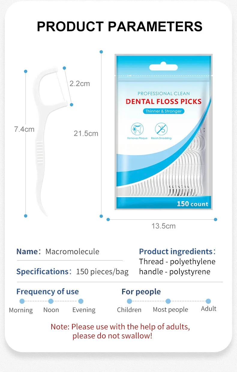 600/300/150/50PCS Ultra-Fine Toothpicks - Portable Disposable Floss for Deep Oral Care Cleaning