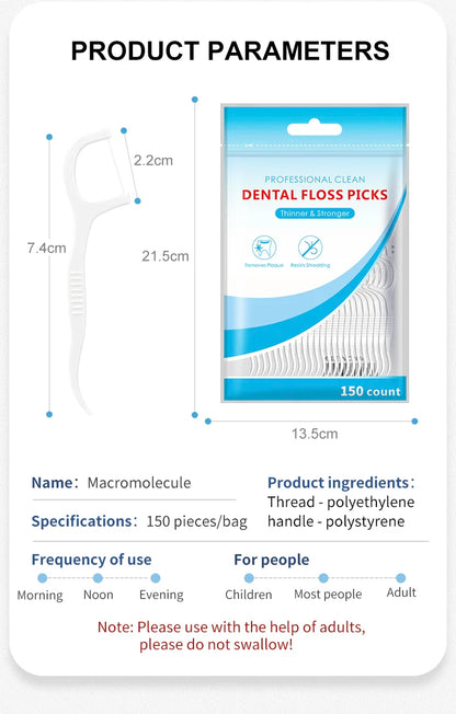 600/300/150/50PCS Ultra-Fine Toothpicks - Portable Disposable Floss for Deep Oral Care Cleaning