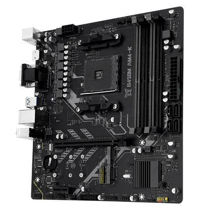 MACHINIST B450M-AM4-K Motherboard – AM4 Ryzen Support, DDR4 RAM, Dual NVMe M.2, HDMI/VGA/DP Interface Gaming PC Board