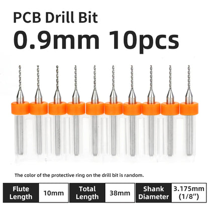 0.1–1.0mm Micro Carbide PCB Drill Bit Set – Tungsten Steel Bits for CNC, Wood & Circuit Board Precision Drilling