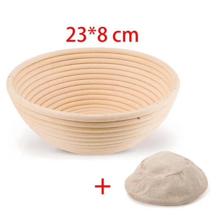 Handmade Natural Rattan Bread Proofing Basket — Wicker Dough Fermentation Banneton for Sourdough Baking