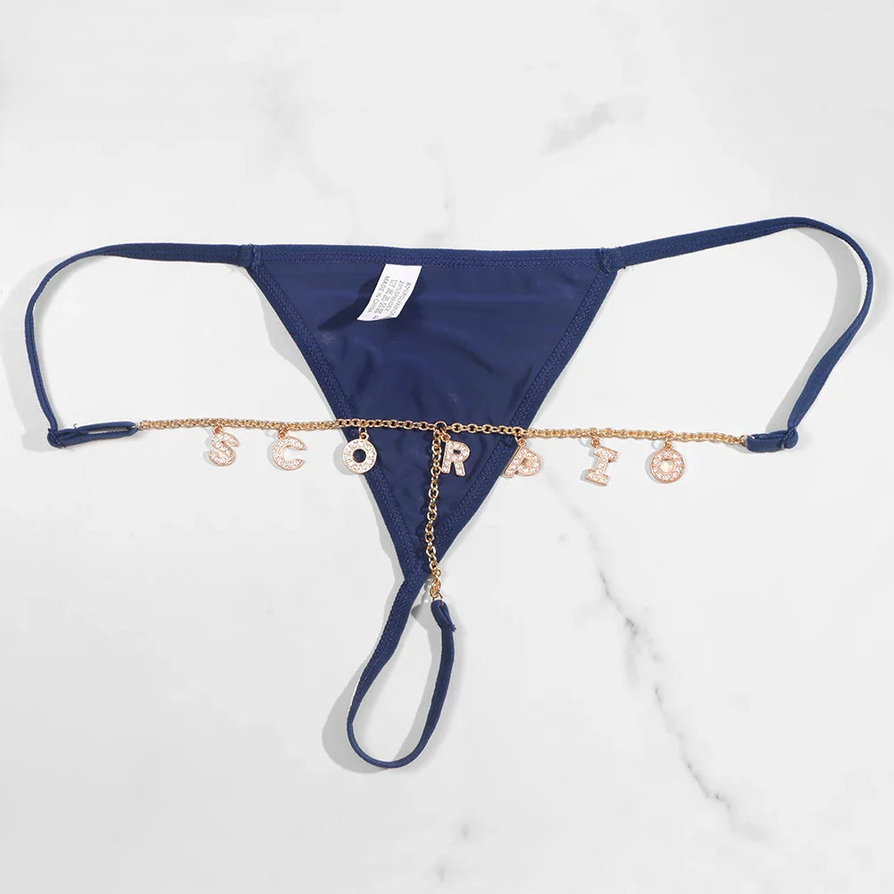 Custom Name Letter Women’s Thong Panties – Sexy Low Waist Adjustable Comfort Lingerie Underwear