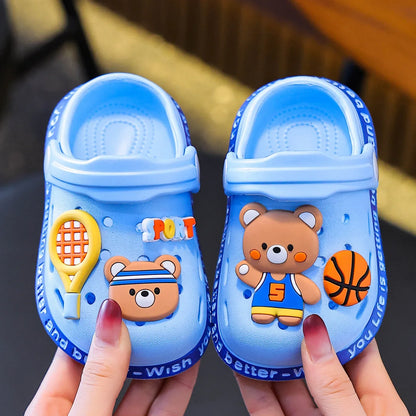 Kids Cartoon Summer Sandals - Soft Flat Heel Garden Shoes for Boys & Girls